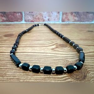 Trifari with C trademark Black and silver Necklace